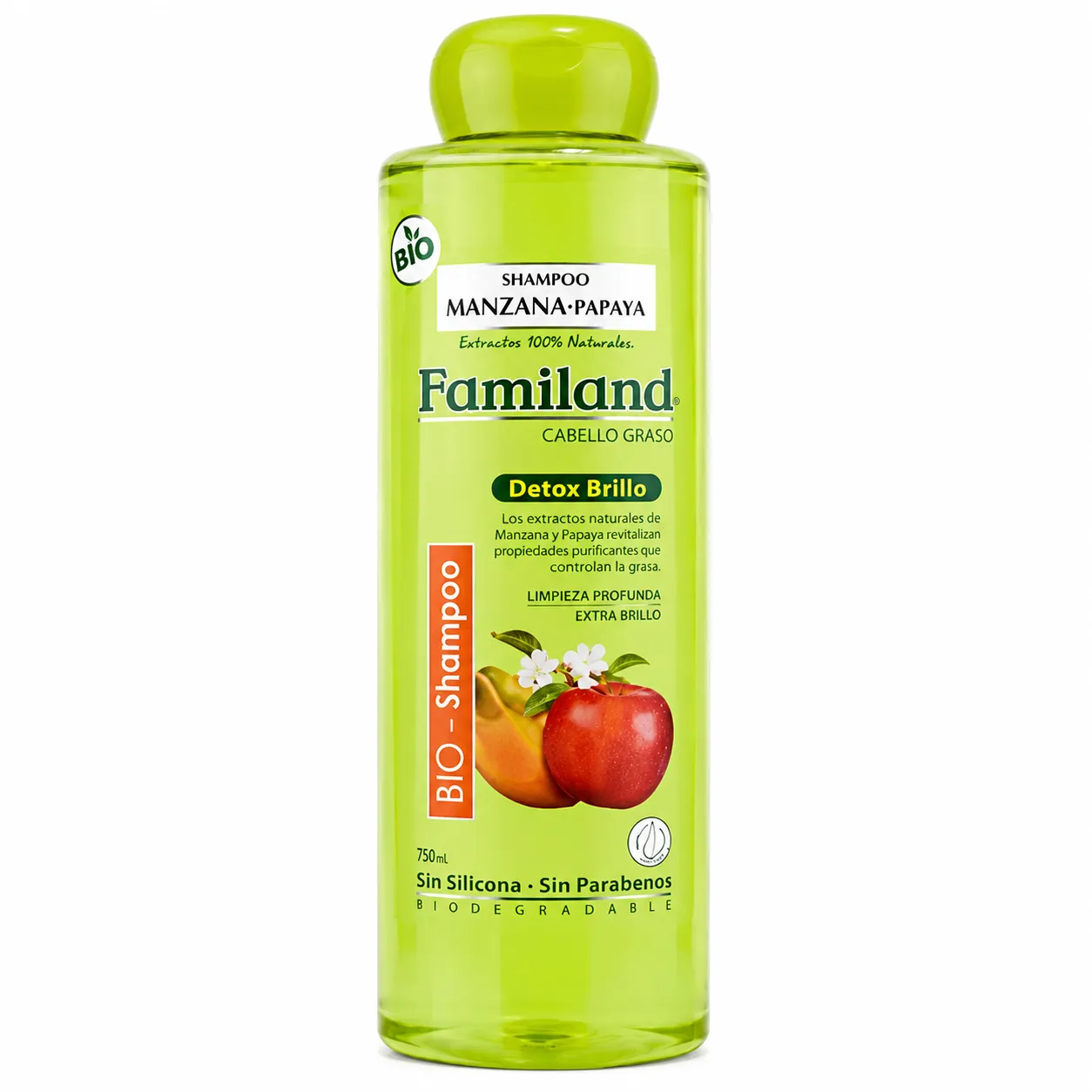 Shampoo Familand Manzana Papaya Bio, 750 ml