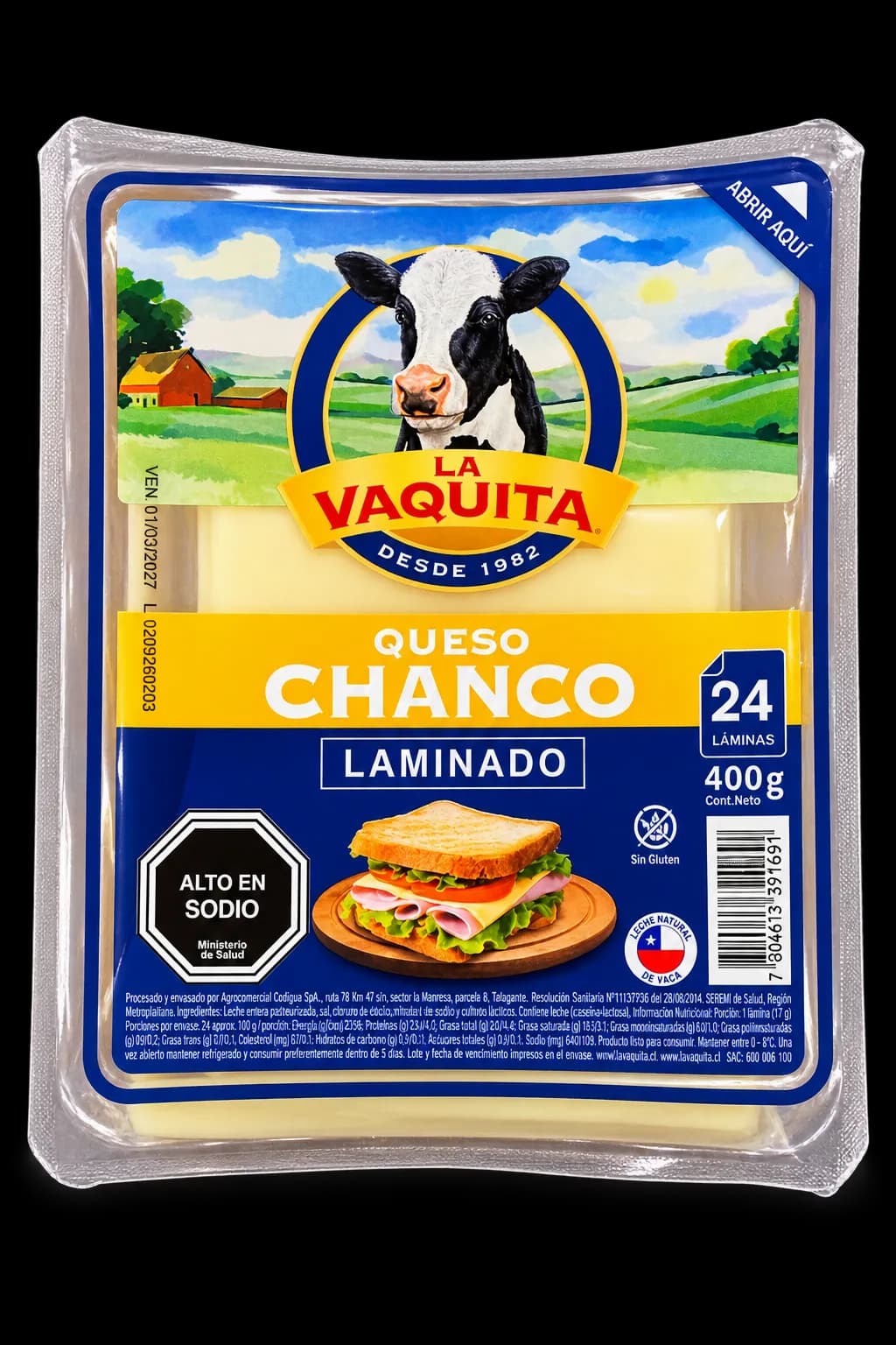 Queso Chanco Laminado 400g